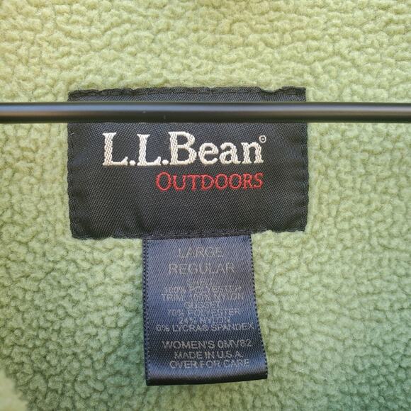 L.L. Bean Zip Up Polartec Fleece Jacket Women's Size Large Sage Green and Grey L - Picture 8 of 16